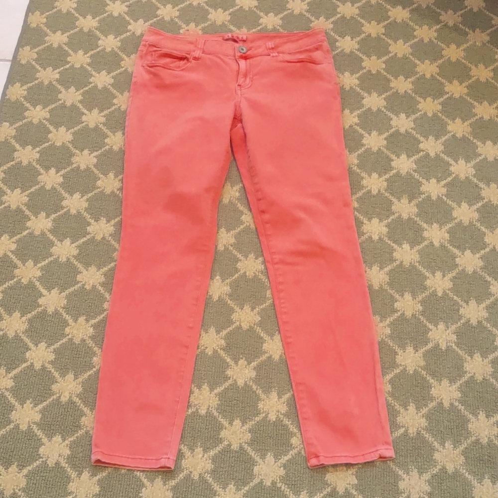 CAbi Coral Brushed Stretch Washed Denim Five Pocket Jeans SZ 8